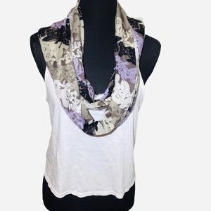 Printed Lilac & Silver Sequin Scarf
